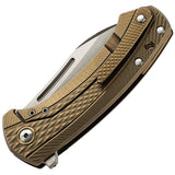 MKM-Maniago Knife Makers Colvera Framelock Lionsteel Bronze Titanium Folding Knife L022
