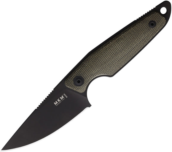 MKM-Maniago Knife Makers Makro 1 Green Micarta Fixed Blade Knife MA01GCB