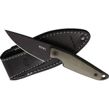 MKM-Maniago Knife Makers Makro 1 Green Micarta Fixed Blade Knife OPEN BOX