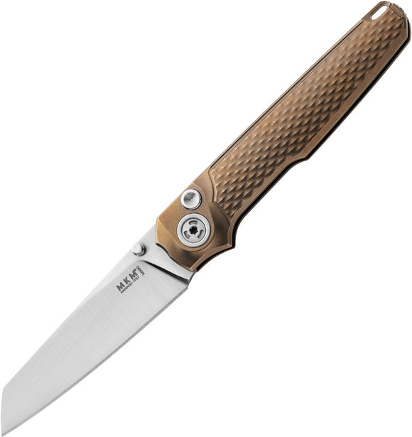 MKM-Maniago Knife Makers Miura Button Lock Bronze Titanium Folding M390 Knife MITBR