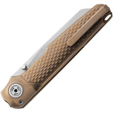 MKM-Maniago Knife Makers Miura Button Lock Bronze Titanium Folding M390 Knife MITBR