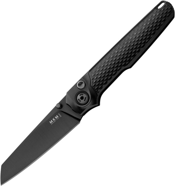MKM-Maniago Knife Makers Miura Button Lock Black Titanium Folding M390 Knife MITDSW