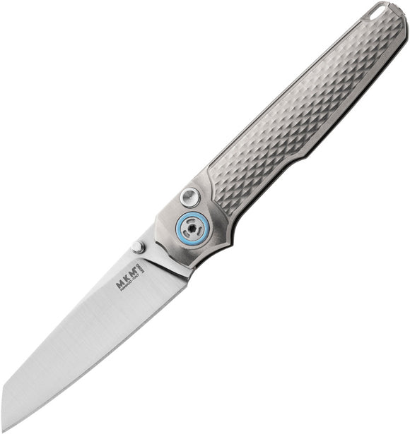 MKM-Maniago Knife Makers Miura Button Lock Gray Titanium Folding M390 Knife MIT