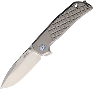 MKM-Maniago Knife Makers Maximo Framelock Gray Titanium Folding M390 Knife MMT