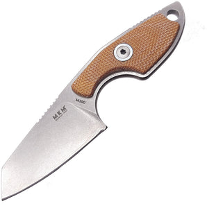 MKM-Maniago Knife Makers Mikro 2 Tan Micarta Bohler M390 Fixed Blade Knife R02NC