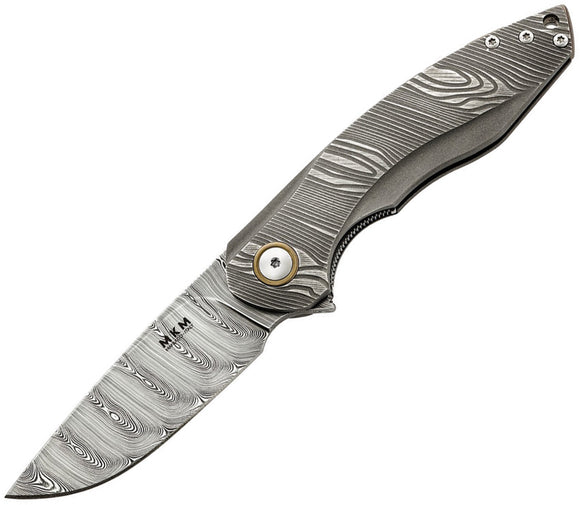 MKM-Maniago Knife Makers Timavo Linerlock Titanium Damasteel Folding Knife by Viper v028
