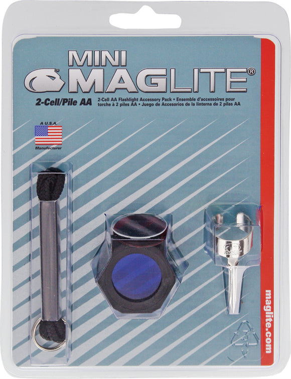 Mag-Lite Fit All AA MagLite Flashlights Lens Cap Pocket Clip Accessory Kit 08107