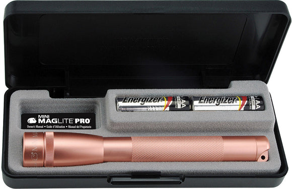 Mag-Lite Mini Maglite LED 2AA Pro Rose Aluminum Flashlight 55479