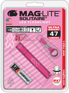 Mag-Lite Maglite LED Solitaire NBCF 3.25"Pink Aluminum Flashlight 60347