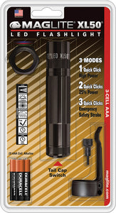 Mag-Lite 4.75" XL-50 Black Aluminum Body LED Flashlight Tactical Combo 63214