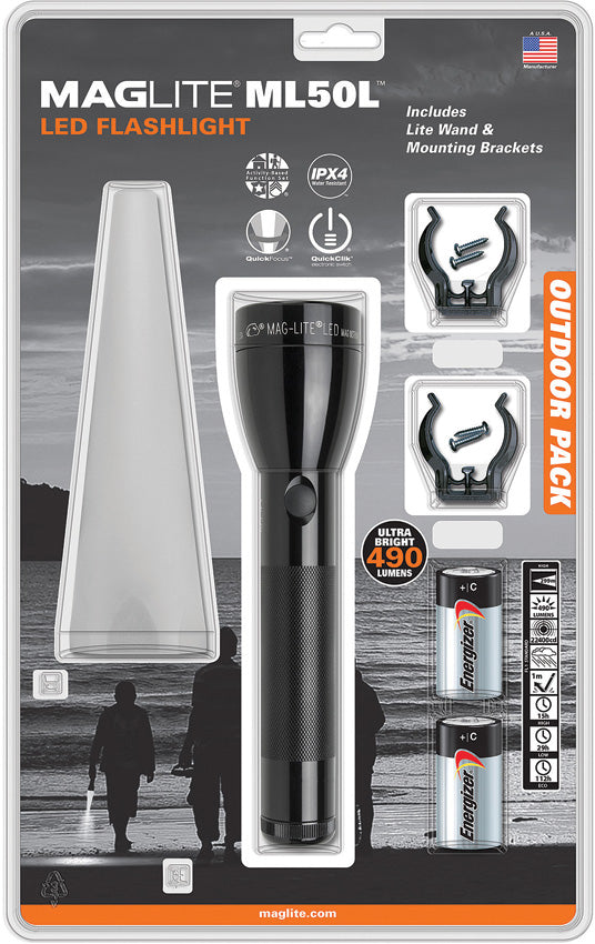 Mag-Lite ML50L LED Black Water Resistant Outdoor Flashlight 81465 ...
