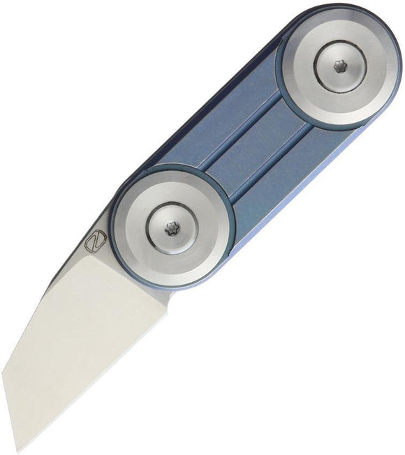 Stedemon MINI-01 Framelock Blue Titanium Stainless Satin Folding Knife