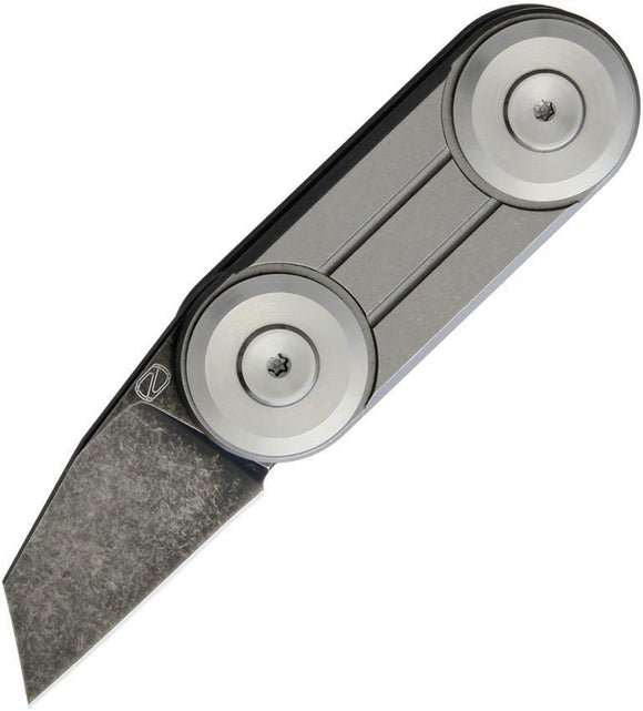 Stedemon MINI-01 Framelock Folding Stonewash Blade Gray Titanium Knife