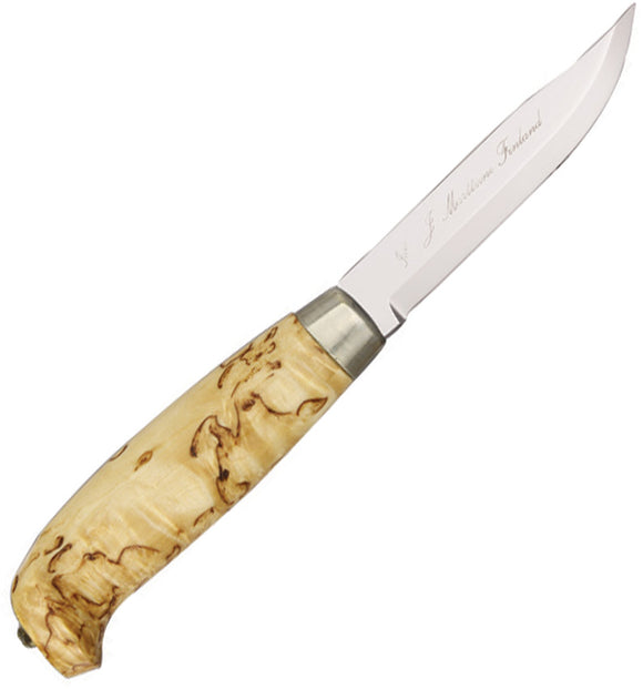 Marttiini Lynx 121 Curly Birch Stainless Fixed Blade Knife w/ Belt Sheath 121010