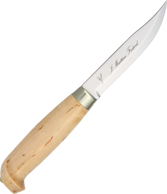 Marttiini Lynx 131 Curly Birch Stainless Fixed Blade Knife w/ Sheath 131010