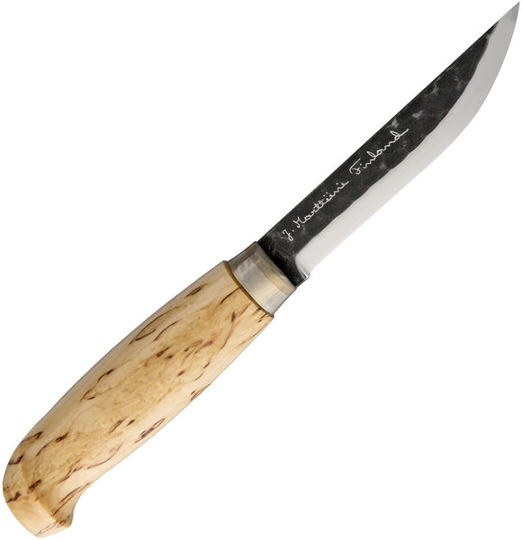 Marttiini Lynx Curly Birch Carbon Steel Fixed Blade Knife w/ Belt Sheath 131