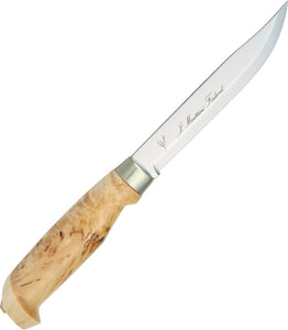 Marttiini Lynx 139 Curly Birch Stainless Fixed Blade Knife w/ Sheath 139010