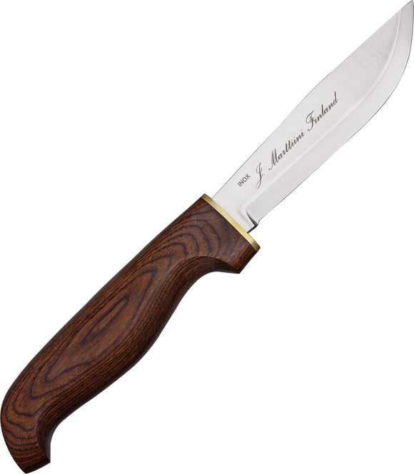Marttiini Skinner Stained Birch Stainless Fixed Blade Knife w/ Sheath 167012