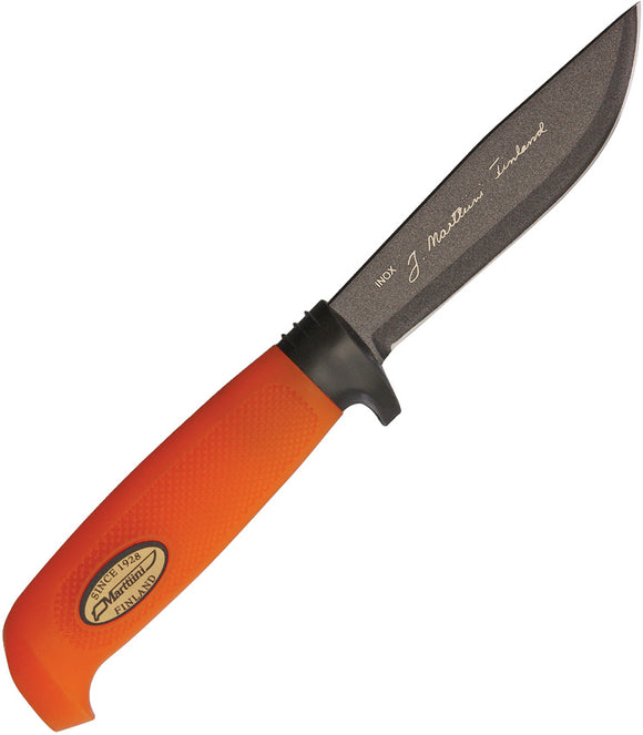 Marttiini Skinner Orange Titanium Stainless Fixed Blade Knife w/ Sheath 186024T