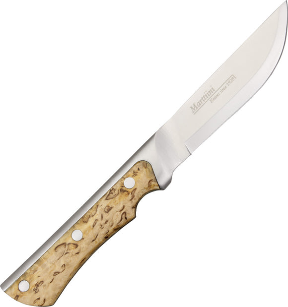 Marttiini Full Tang Hunter Curly Birch Stainless Fixed Blade Knife 350015