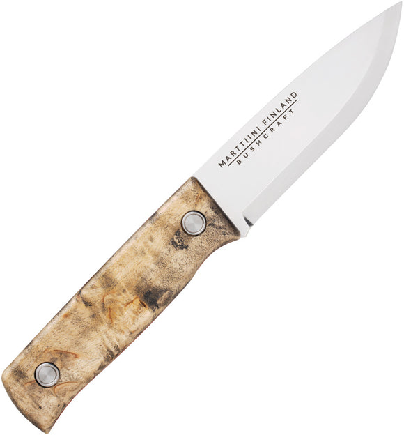 Marttiini Tundra Bushcraft Gray Curly Birch Stainless Fixed Blade Knife 352015