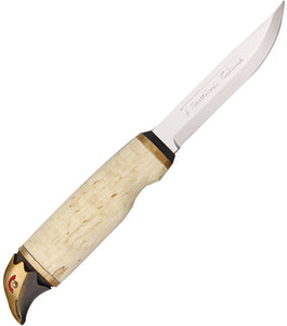 Marttiini Wood Grouse Curly Birch Stainless Fixed Blade Knife w/ Sheath 549019