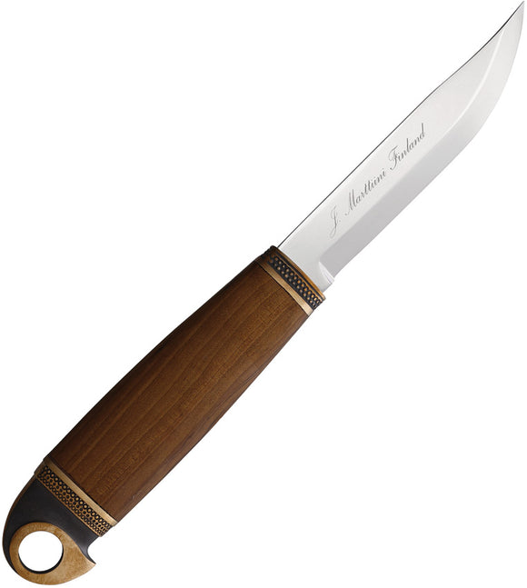 Marttiini Eagle Fixed Blade Knife Waxed Curly Birch Stainless Steel Drop Point 555010