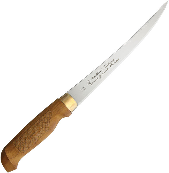 Marttiini Superflex Birch Wood Stainless Fixed Blade Fillet Knife 630016