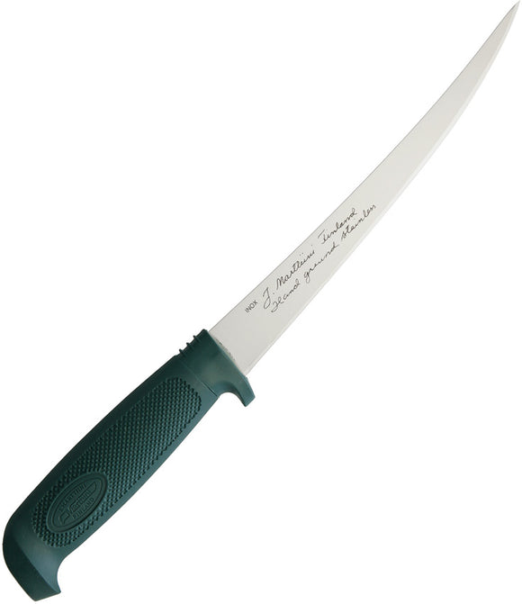 Marttiini Basic Green Stainless Fixed Blade Fillet Knife w/ Sheath 837010