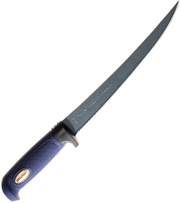 Marttiini Martef Blue/Black Stainless Fixed Blade Fillet Knife w/ Sheath 846014T
