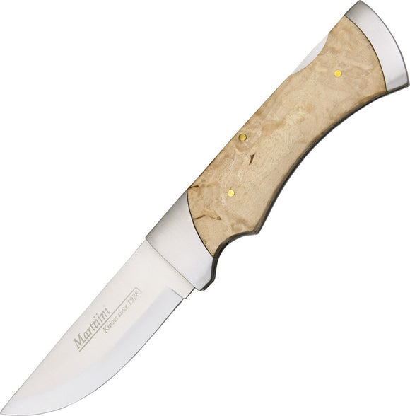 Marttiini MBUBA Lockback Curly Birch Folding Stainless Pocket Knife 930115