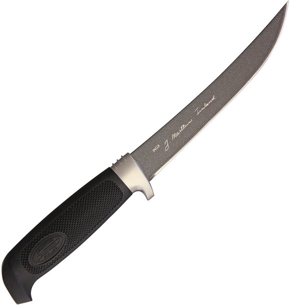 Marttiini Hunter Black Titanium Fixed Blade Knife w/ Leather Belt Sheath 935012T
