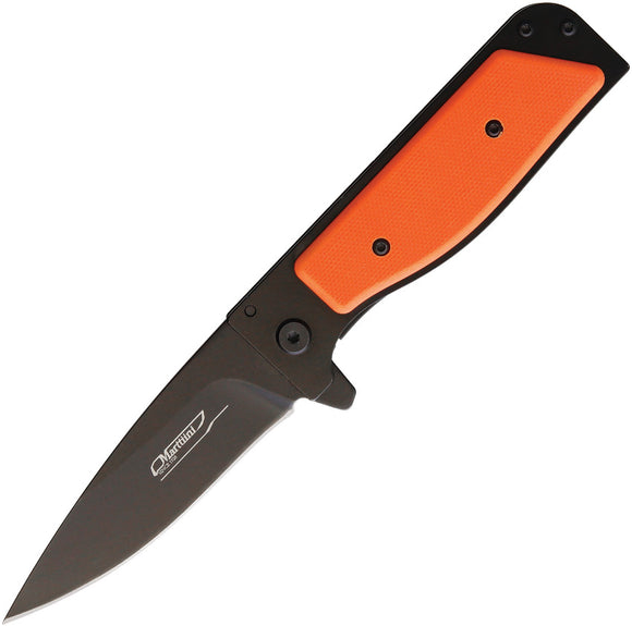 Marttiini MEF OR8 Linerlock Black & Orange Handle Folding Knife 970240