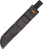 Marbles Scout Machete Heavy Black & Orange Nylon Belt Loop Fixed Blade Sheath w/ Sharpening Stone 12714S
