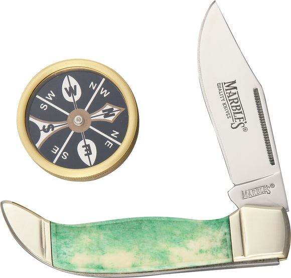 Marbles Green Pocket Folding Knife& Compass Gift Set 296