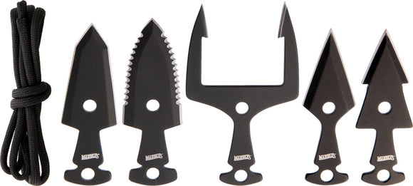Marbles Knives Tactical Arrowhead Set Black Stainless 5 Pc Portable Reusable 377