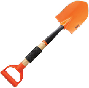 Marbles Orange Shovel Camping 27" Overall Stainless Serrated W/ Wood Handle 392