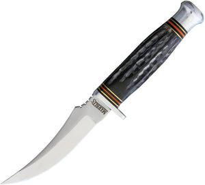 Marbles Hunter Horn Handle Fixed Blade Knife + Sheath 450