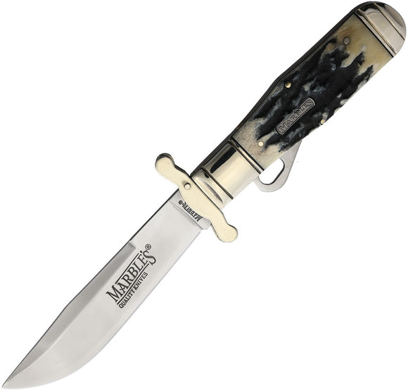 Marbles Black Stag Bone Safety Folding Knife 477