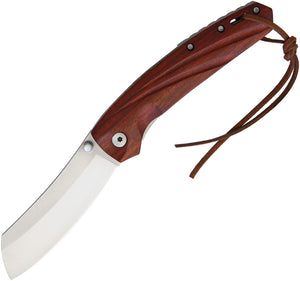 Marbles Brown Sculpted Wood Handle Linerlock Folding Knife  563