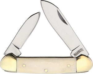 Marbles Canoe White Smooth Bone Folding Pocket Knife 580
