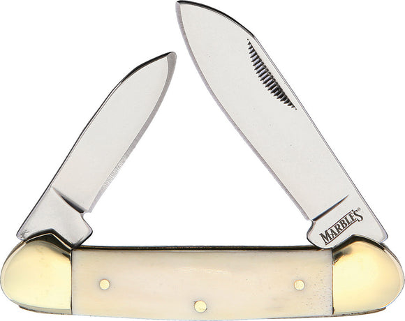 Marbles Canoe White Smooth Bone Folding Pocket Knife 580