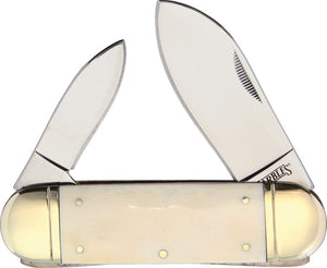 Marbles Sunfish White Smooth Bone Folding Pocket Knife 581