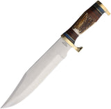 Marbles 15" Stag Handle Fixed Blade Bowie Knife + Leather Sheath 589