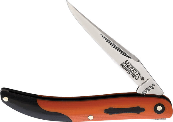 Marbles Toothpick Black/Orange G10 Folding Stainless Clip Point Pocket Knife 596