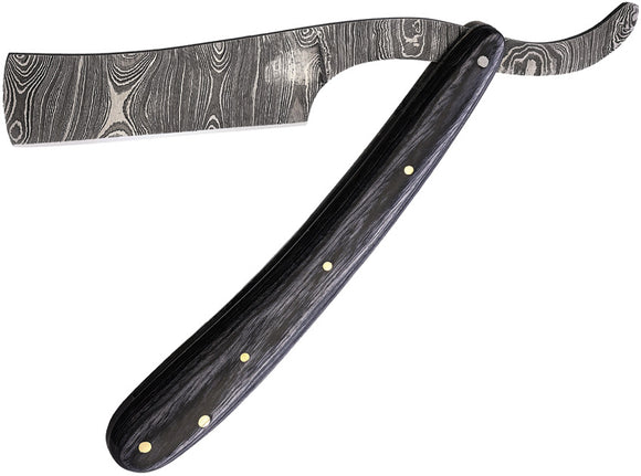 Marbles Razor Pocket Knife Black Pakkawood Folding Damascus Blade 605