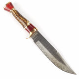 Marbles 9.75" Stag & Pakkawood handle Damascus Skinner Fxed Blade Knife + Sheath 623