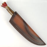 Marbles 9.75" Stag & Pakkawood handle Damascus Skinner Fxed Blade Knife + Sheath 623