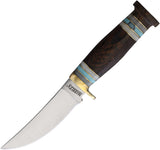 Marbles Hunter Brown Wood Stainless Fixed Blade Knife w/ Belt Sheath 633