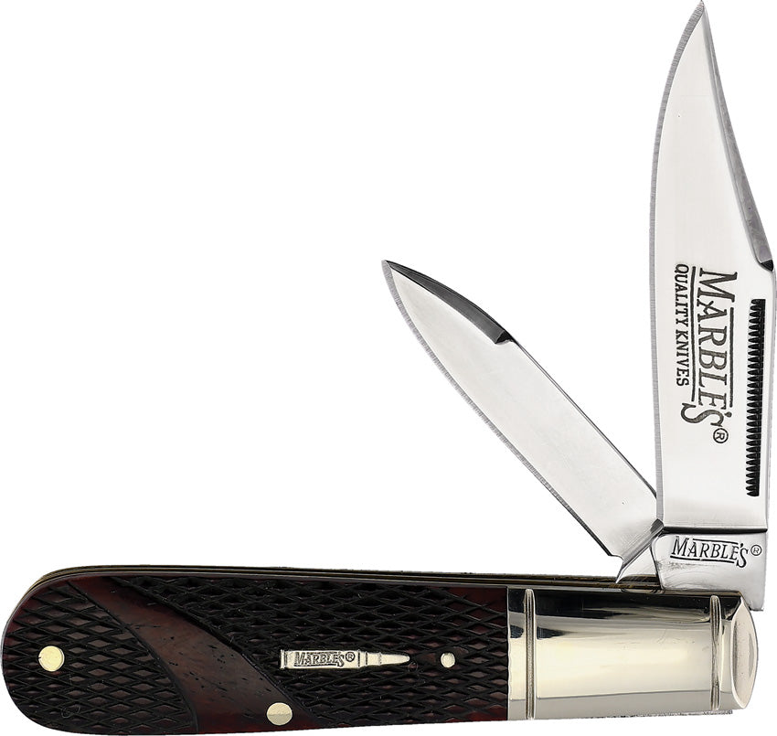 Marbles Exhibition Grade Barlow Brown Bone Folding Stainless Pocket Kn